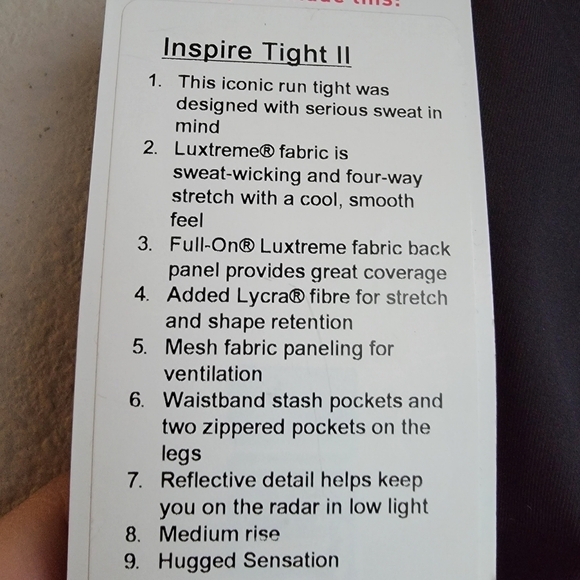 Lululemon Inspire Tight II in Black size 2 NWT - Picture 6 of 8